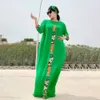 Ethnic Clothing 3 Pieces Set Boho Loose Solid Three Quarter Sleeve Long Maxi African Dresses For Women Kaftan Dubai Abaya Hijab Muslim 230818