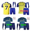 23 24 Al Nassr FC Futebol Jerseys Ronaldo Kids Kit Uniforme 2023New Home Amarelo CR7 Boys Football Shiirt T Al-Nassr Away Terceiro Quarto Martinez Arábia Saudita Camisa de futebol