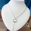 Fashion Necklace Designer Pearl Pendant Gift High Quality Love Jewelry Simple Style Womens Long Chain Gold Family Diamond Necklace