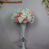 Dekorative Blumen 35 cm 8pcs/Lot künstliche Seidenrose und Hortensie Blume Hochzeit Dekoration Küsse Kugel Tisch Herzstück Tongfeng