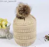 Beanie/Skull Caps Kinderen Volwassenen Dikke Warm Winterhoed voor vrouwen Soft Stretch Cable Geknakte Pom Poms Beanies Hoeden Vrouwen Skullies Beanies Girl Skicap Z230819