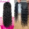 Koronkowe peruki owijają się wokół ogona ludzkie włosy Brazylijska magiczna pasta ogon naturalny fala Remy Hairpieces for Women Remy Hair 230817