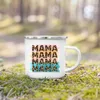 Tasses maman fleur imprimement tasse créative en émail boissons tasse de café tasse de camping tasse de camping vintage