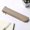 Mini Pu Pen Bag Stationery Simple Fountain Sleeve Candy Color dragkedja Pencil Pouch Student School Supplies