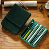 Genuine Leather Fountain Pen Case With 6 Slots Handmade For Men Women Holder Pouch Retro Box Organizer Boys Girls School