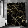 Curtain Modern Marble Printed Shower With Hooks Bathroom Accessories Waterproof Partition Curtains Sets Full Set Products Home