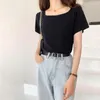 T-shirts pour femmes t-shirts femmes manches courtes 6 couleurs filtre le fil d'été sexy dames tees simples tout-correspondant solide collège coréen style coréen
