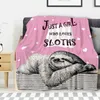 Decken süße Faultier -Wurf -Decke super glattes weiches leichtes Gewicht für Bett Couch Sofa Reisen Camping Kinder Erwachsene Home Geschenk 230817