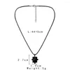 Colliers pendants Collier de puzzle de plaque blanche noire en acier inoxydable simple pour couple Fashion Women Men Lovers Bijoux Cadeau