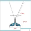 Collane a sospensione di alta qualità in cristallo blu opale sirena balena collana di pesce collana fascino regalo di gioielli alla moda per donne yutgc 1vtai drop dhfdw