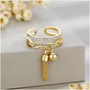 Klusterringar justerbar bohemisk geometrisk ring strass guldkedja öppning för kvinnor smycken tillbehör släpp leverans dhvra