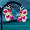 Boucles d'oreilles Godki Luxury Butfly coloré pour femmes Crystal Zircon CZ Dubai Bridal Brohemian 2023