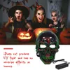 Party Masks 20 Colors Halloween LED Mask DJ Light Up Glow in Dark Scary Masquerade Festival Skull Mascara 230817