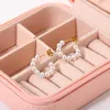 Boucles d'oreilles étalon 6 paies tendance coréennes élégantes perles naturaires cuivre charme artisanale pour la mariée cadeau de bijoux de mariage