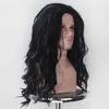 Synthetic Wigs HAIRJOY Synthetic Hair Wigs Male Long Curly Middle Part Black Dark Brown Wig for Man HKD230818