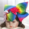 Haarzubehör 8inch Bögen Nylon Stirnbänder für Baby Girls Kinder weiche Bögen Knoten Turbanbänder Kinder Kopfbedeckung 230818