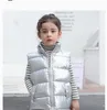 양복 조끼 어린이의 다운 코튼 조끼 스프링 가을 소녀 소년 패션 양복 조끼 외부웨어 3-14 년 어린이 옷 230817