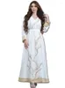 Robes décontractées paillettes Abaya robe femme musulmane couleur solide avec ceinture longue robe maxi bal été dubai turk modeste usure