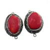 Collane a ciondolo apdgg 2pc Natural Red Coral Freedom CZ Connettore pavimentazione per collana gioielli fai -da -te