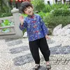 Kurtki granatowe smok chłopcy płaszcz Chińskie wiosenne festiwal tang kostiumowe ubrania kurtki boy ubrania dla dzieci odzież wierzchnia dziecięce suknia 230817