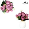 Bouquet peony da primavera de nove cabeças, casa, casamento, flores artificiais, rosa, mesa de jantar, arranjo de flores, decoração de flores simuladas rosa, flor simulada