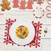 Placemat di Natale Set tavolo da tavolo tavolino set di tappetini da fiocchi di neve e coaster in feltro decorazioni da tavolo per feste per feste natalizie