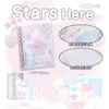 Sheet/192 Página American Style Notebook Kawaii Fashion Star Heart Pattern Journal Diy Decorativo Scrapbook Notepad Student