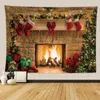 Tapestries Christmas Tree Tapestry Christmas Gift Fireplace Christmas Farmhouse Decoration Kitchen Wall Blanket Feliz Navidad230x180cm