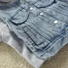 Giackets per bambini giacca di jeans modalità patchwork design per bambini causal abbottonate jeans per 413 anni per ragazzi cowboy outwear 230818