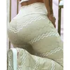 Calça feminina Mulheres elegantes botão Slim Fit Hip Lift Flare Troushers Casual Fashion Print High Waist Skinny Bodycon