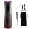 Curler à cheveux en céramique rechargeable - Curler à cheveux Rotary Auto sans fil pour femmes - portable et facile à utiliser