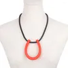 Hanger kettingen ydydbz oranje cirkel choker sieraden ketting voor vrouwen eenvoudige platte rubber verklaring handgemaakt feestfestival cadeau