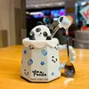 The latest 13.5oz pet ceramic coffee mug with a lid straw, many style choices, support customization of any logo