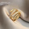 Designerringar Micro Zircon Cross -öppningsringar för kvinnor Charmiga fingerringar för tjej Fine Cz Gold Ring Smycken Anel Gift