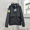 2023 JACKETS POUR HOMMES Spring and Fall Veste décontractée pour hommes avec veste de vent-brillance Patch réfléchissant les couples blancs imperméables veste extérieure Hoodieyym42