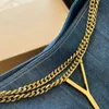 Large Capacity Tote Bag Women Shopping Bags Lady Handbag Gold Hardware Letter Accessories Internal Zipper Pocket Shoulder Pouch Denim Canvas High Quality