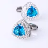 Manşet bağlantıları kflk mücevher fransız gömlek manşet için erkek marka mavi kristal manşet lüks lüks düğün düğmesi erkek yüksek kaliteli konuklar 230818