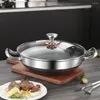 Pans Gas Frying Non Honeycomb Stainless Pan Food Wok Cooker Grade Pot General Stick 304 Stove Steel Bottom Induction