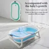 Bañera de baño asientos bañera plegable para bebés con termómetro y almohadilla de baño para niños R230818