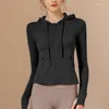 Dames T-shirts Sport Spring herfst en winterfitness slijtage lange mouwen casual hardloopjas snel drogende strakke yoga top