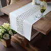 Table Runner Grey Hollow Table Runner Rectangle Double Solid Fabric Farmhouse Flat Perforation Home Table Runners per pranzo 13 x72in 230818