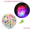 Jouet de décompression Led Glowing Grape Ball Vent Mesh Squeeze Anti- Squishy Tpr Toys Drop Delivery Gifts Nouveauté Gag Dh8M4