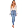 Jeans féminins automne 2021 plus pantalons de pieds minces de taille pour femmes avec taille haute et jeans multiduison