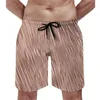 Short masculin rose rose métallique imprimer la brosse argentée pantalon sportif scintillant