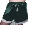 Pantalones cortos de mujer mariquita pvc alta cintura elástica borde boxer mucama