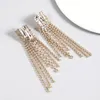 dangle earrings dvacaman blight forfor for women charch crystal embellied long tassel dropを祝うパーティージュエリーブライダル