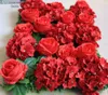 装飾花 TONGFENG 10 ピース/ロット赤結婚式 3D 花壁アーチランナー人工シルクローズ牡丹背景装飾