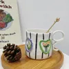 マグカップINSカップとスプーンクリエイティブマグコーヒーギフト手作りセラミックミルク磁器カップ