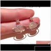 Stud muito fofo Glittering Ins Luxury Designer Diamond Rhinestone Zircon Star Universo Dangle Brincos de moda para Woman J8P DHGBY