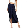Spódnice Bodycon sarong elegancka codzienna swoboda codziennie damska ubrania podzielona opakowanie asymetryczna spódnica z wysokim poziomem talii